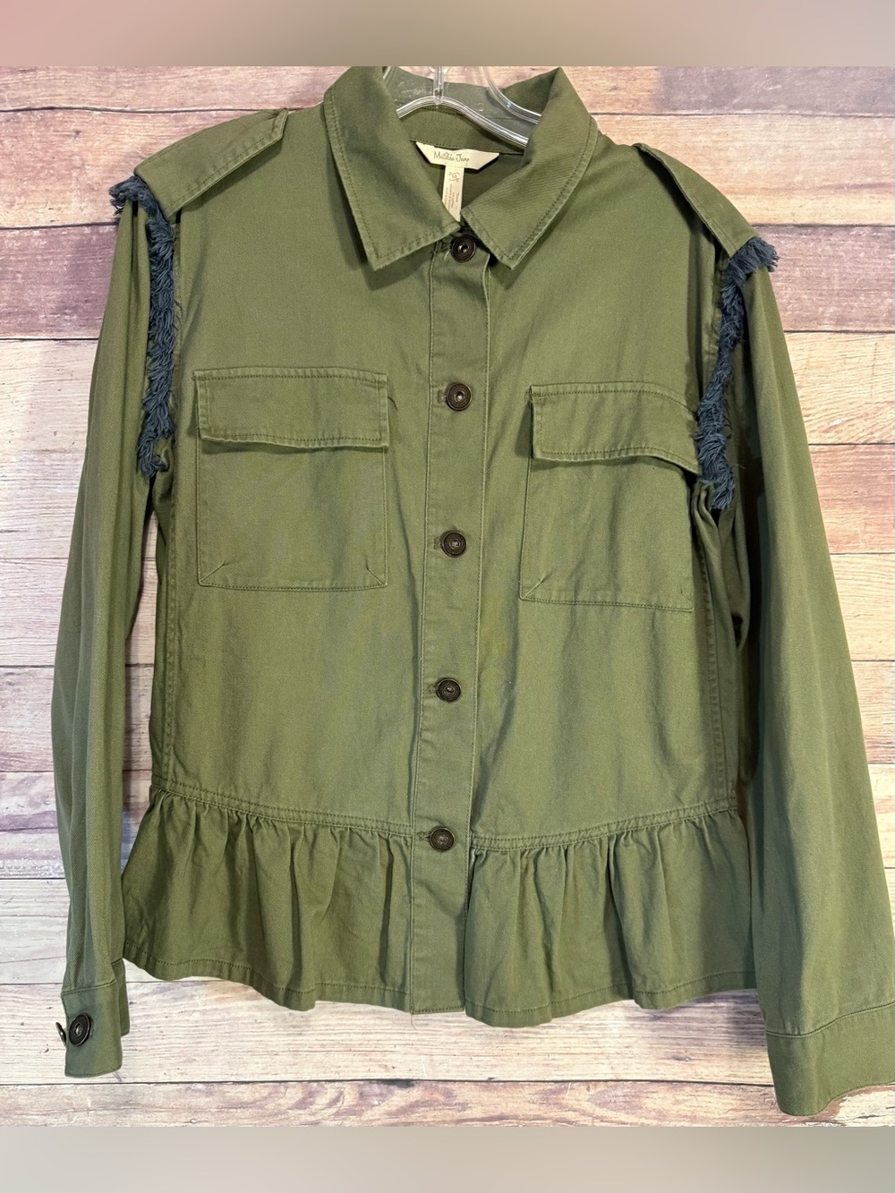 Matilda Jane Olive Green Utility Jacket with Ruffle Hem